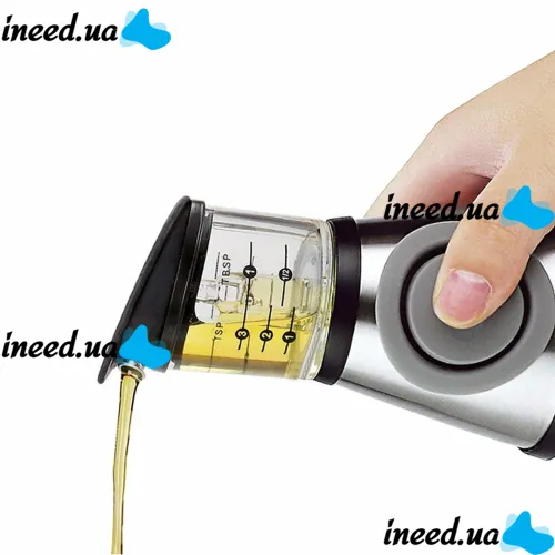 Кухонный дозатор для масла NBZ Press and Measure, стеклянная бутылка для масла и уксуса Oil Dispenser, нажимной диспенсер для жидких продуктов 500 мл
