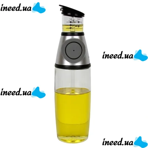 Кухонный дозатор для масла NBZ Press and Measure, стеклянная бутылка для масла и уксуса Oil Dispenser, нажимной диспенсер для жидких продуктов 500 мл