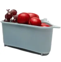 Plastic Corner Organizer Colander with Sink Holder BC05, Corner Drain Basket Sink Sieve 26x10x14.2 cm for washing fruits