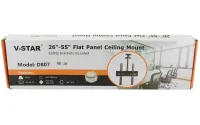 Потолочный кронштейн V-star D807 для телевизора и монитора 26-55", Потолочное крепление до 45 кг для ТВ, Крепеж на потолок для TV D-807 Черный