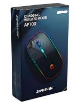 Бездротова комп'ютерна мишка Zornwee AP100 Bluetooth з RGB підсвічуванням на акумуляторі, ігрова акумуляторна миша BauTech з 2.4 GHZ для комп'ютера Чорна