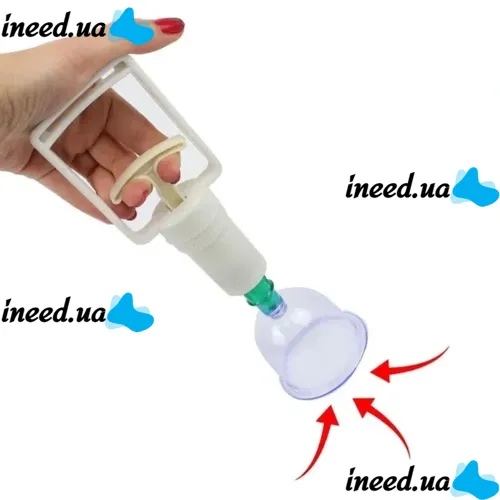 Вакуумные массажные антицеллюлитные банки с насосом - Pull Out a Vacuum Apparatus KL 24 шт, Медицинский набор из 24 вакуумных банок для массажа