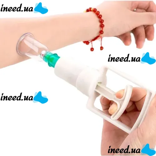 Вакуумные массажные антицеллюлитные банки с насосом - Pull Out a Vacuum Apparatus KL 24 шт, Медицинский набор из 24 вакуумных банок для массажа