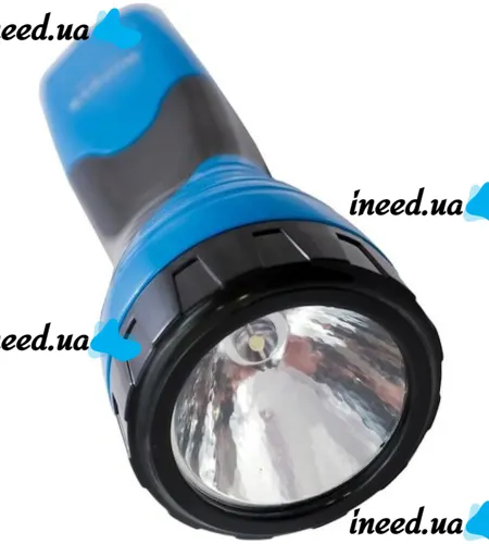 Ручной аккумуляторный фонарик Wimpex WX-209 1LED до 25 метров с выдвижной вилкой, Карманный фонарь KM-209 2 режима с зарядкой от сети 220V Синий