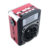 Аккумуляторный радиоприемник Golon RX-9133 с фонариком и встроенным плеером SD, USB, от сети с аккумулятором, FM Радио приемник Колонка на батарейках