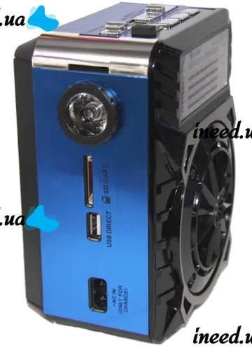 Аккумуляторный радиоприемник Golon RX-9133 с фонариком и встроенным плеером SD, USB, от сети с аккумулятором, FM Радио приемник Колонка на батарейках