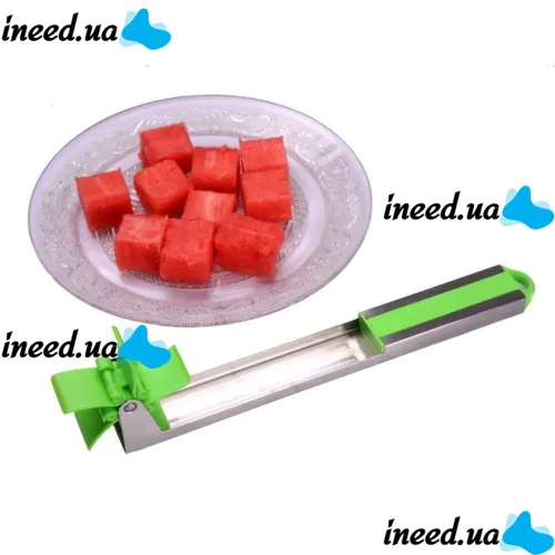 Нож слайсер для нарезки арбуза и дыни Sunroz Watermelon Slicer, Кухонное приспособление для резки кубиками фруктов в форме мельницы, Арбузорезка