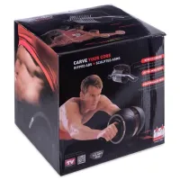 Ролик для пресса с ковриком U-Power AB-Carver Pro с возвратным механизмом, Гимнастический тренажер одинарное колесо для тренировки мышц + коврик