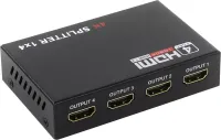 Активный HDMI разветвитель видеосигнала Splitter 1x4 OEM на 4 HDMI порта с поддержкой 4K 2K, Четырехнаправленный сплиттер коммутатор Черный