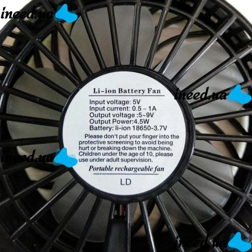 Настольный мини вентилятор Mini Fan XSFS-01 USB с аккумулятором 4.5W Black, портативный охладитель воздуха на подставке с Led фонариком Черный