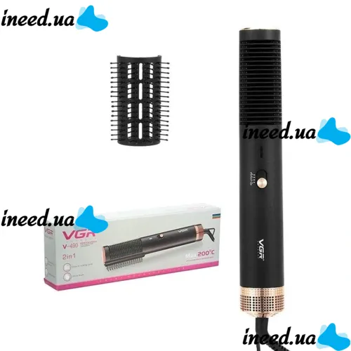 Hair Dryer Brush Straightener VGR V-490 Hair Dryerhot Air Comb for drying and styling any type of hair with hot air 2 in 1, Styler Comb 1200W