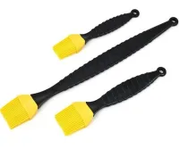 Набор кондитерских силиконовых кистей Better Brush из 3 штук с пластиковой ручкой для смазывания еды, выпечки, кулинарные кисточки для кухни Желтые