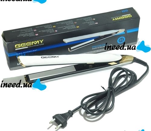 Утюжок выпрямитель для волос Geemy GM-490, Профессиональная керамическая плойка выравниватель Gemei для укладки с дисплеем и регулировкой температуры