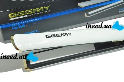 Утюжок выпрямитель для волос Geemy GM-490, Профессиональная керамическая плойка выравниватель Gemei для укладки с дисплеем и регулировкой температуры