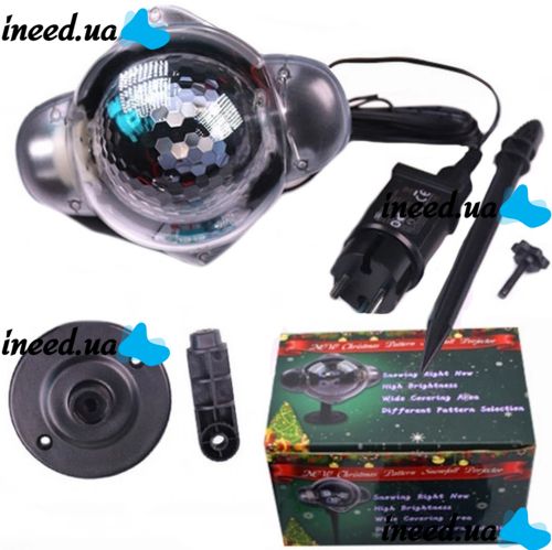 Уличный лазерный LED проектор Christmas Snowfall Projector WL-808 Снегопад с пультом, Светодиодный новогодний дискошар, Новогодняя уличная подсветка 