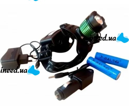 POLICE BL-2188B T6 50000W Headlamp with Zoom LED Waterproof Flashlight with Head Mount Battery Black