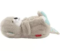 Luminous Breathing Otter Fisher Price FXC66 30cm with Breathing for Children's Sleep, Soft Plush Toy Musical Night Light with Batteries Grey