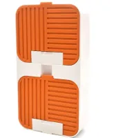 Настенный органайзер для мыла Flip Lid Drain Soap Box на 2 отсека с откидными крышками, Двойная навесная мыльница со сливом на стену в ванную