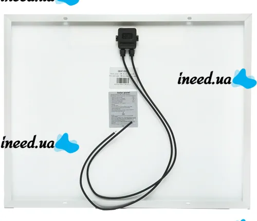 Универсальная поликристаллическая солнечная панель Solar board Komaes 50W 18V 54x70x2.5 см, Солнечная батарея KM(P)50 для зарядки от солнца Черная