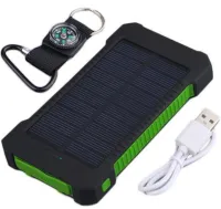 Портативное зарядное батарея Power Bank Solar JS-809 50000 mAh с солнечной панелью и фонариком, Внешний аккумулятор повербанк для зарядки USB 2.1A