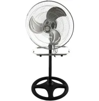 Domotec MS-1622 2 in 1 Floor Table Fan with Iron Blades 44 cm stand fan Timer 17" 60W Domotec Transformer with Height Adjustment