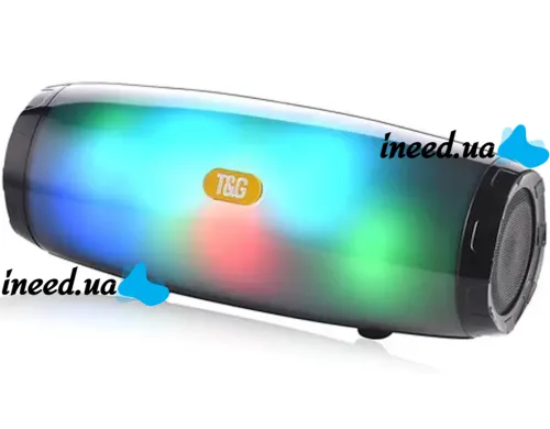 Беспроводная Bluetooth колонка T&G TG165C с RGB LED подсветкой и функцией Power Bank, Аккумуляторная блютуз акустика SPS UBL USB AUX для Android IOS
