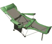 Раскладное кресло шезлонг Lesko SW233 Green до 150 кг с подстаканником для кемпинга 170x62 см, Складной лежак раскладушка для дачи в чехле Зеленый