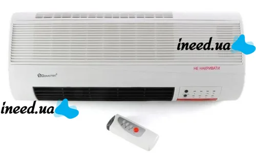 Настенный электрический тепловентилятор Domotec MS-5961 с пультом 2000W Керамический обогреватель на стену Тепловая завеса Домотек MS 5961 с таймером