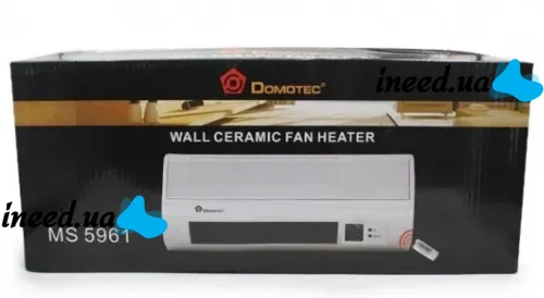 Настенный электрический тепловентилятор Domotec MS-5961 с пультом 2000W Керамический обогреватель на стену Тепловая завеса Домотек MS 5961 с таймером