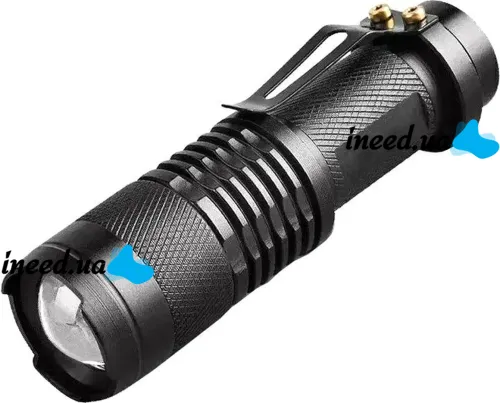 Ручной мини фонарик с линзой Bailong BL-8468 99000W Карманный светодиодный фонарь Supretto X-Balog с функцией зума Черный