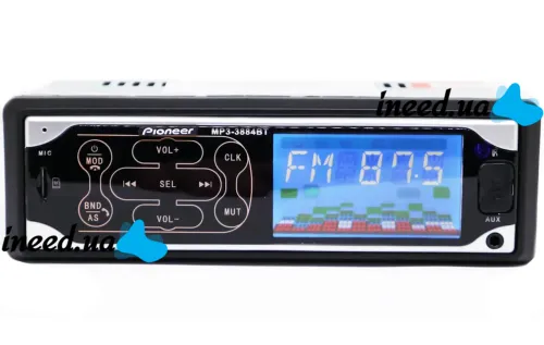 Автомобильная магнитола ISO Pioneer MP3-3884 автомагнитола с сенсорными кнопками