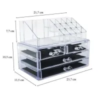 Настольный акриловый органайзер Акриловый Cosmetic Storage Box для косметики и мелочей, Косметический бокс с выдвижными ящиками Прозрачный