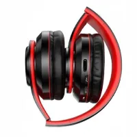 Бездротові накладні навушники Bluetooth B39 Black з мікрофоном підтримкою TF-карти і LED підсвічуванням SD AUX блютуз стерео навушники чорно-червоні