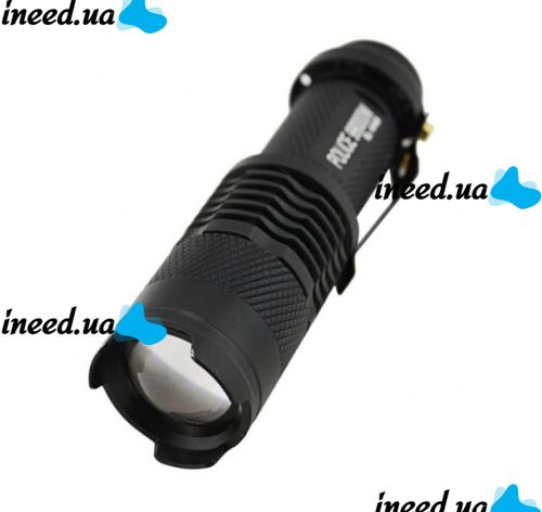 Ручной мини фонарик с линзой Bailong BL-8468 99000W Карманный светодиодный фонарь Supretto X-Balog с функцией зума Черный