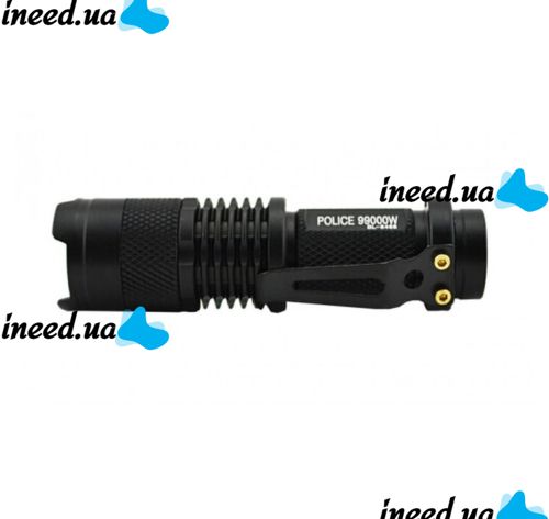Ручной мини фонарик с линзой Bailong BL-8468 99000W Карманный светодиодный фонарь Supretto X-Balog с функцией зума Черный