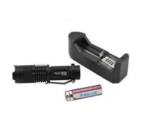 Ручной мини фонарик с линзой Bailong BL-8468 99000W Карманный светодиодный фонарь Supretto X-Balog с функцией зума Черный