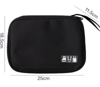 Дорожная сумка органайзер Travel Digital Bag для хранения кабелей, зарядок повербанка, Многофункциональный бокс для цифровых аксессуаров Черный