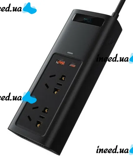 Автомобильный преобразователь напряжения с 12V на 220V Baseus RNBQ-A01 150W инвертор с быстрой зарядкой CN EU 2 розетки type-c USB от прикуривателя