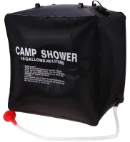 Туристический переносной душ Easy Camp Solar Shower Bag на 40 литров для походов и кемпинга, Летний резервуар для воды с солнечным подогревом Черный