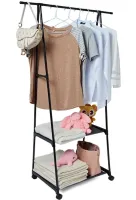 Напольная вертикальная стойка вешалка для одежды Coat Rack Traingular 160Х55 см многофункциональная передвижная полка для хранения вещей до 20 кг