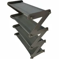 Складная этажерка полка для хранения обуви Z-Shared Shoe Rack YH8802-4 на 4 полки, Бытовая стойка органайзер YH-8802 для вещей и обуви Кофейная