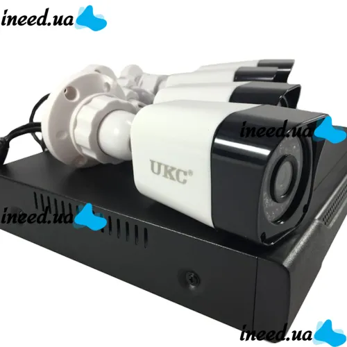 Комплект видеонаблюдения видеорегистратор UKC DVR KIT CAD D001 2mp\4ch 4-канальный, Набор уличных 4 камер для наружного наблюдения 7004
