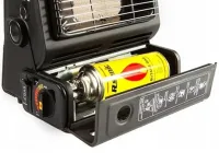 Portable gas heater tabletop stove 2 in 1 YC-808b for 1 burner with piezo ignition, ceramic heater and cylinder adapter