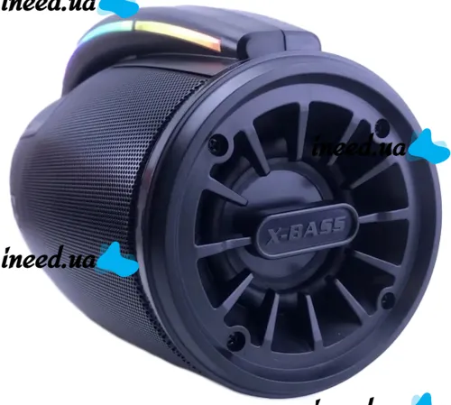 Беспроводная Bluetooth колонка динамик BKK B100 с LED подсветкой 20W с микрофоном, Аккумуляторная блютуз акустика караоке USB SD FM AUX Черная