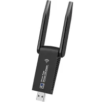 Двухдиапазонный беспроводной Wi-Fi адаптер Digital Lion UWA-05 Wifi репитер с USB 3.0 подключением 2.4 ГГц + 5 ГГц 1300 Mbps 2 антенны UWA05 Черный