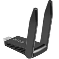 Двухдиапазонный беспроводной Wi-Fi адаптер Digital Lion UWA-05 Wifi репитер с USB 3.0 подключением 2.4 ГГц + 5 ГГц 1300 Mbps 2 антенны UWA05 Черный