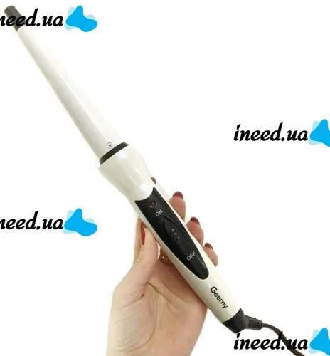 Geemy GM-2815 Professional cone curling iron with tourmaline coating, Device for spiral curling and hair styling Gemei