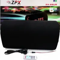 Автомобильный активный Bluetooth сабвуфер бочка ZPX ZX-6SUB 600W 6" дюймов с встроенным усилителем и пультом, Автомобильная колонка саб в машину
