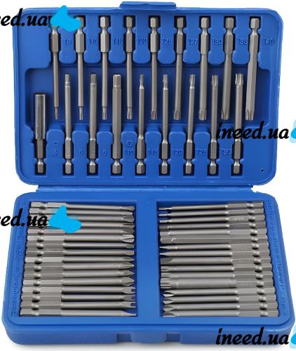 Набор магнитных насадок Socket Set AND ES-50 комплект из 49 односторонних удлиненных бит 75 мм с удлинителем в кейсе для отверток и шуруповерта