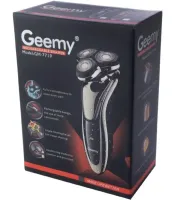 Беспроводная роторная бритва Gemei GM-7719 для влажного бритья 3W, Водонепроницаемая электробритва триммер с плавающими головками для бороды Gemmy